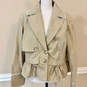 Sam Edelman Tan Trench Coat with Peplum Detail NWT size Medium